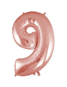 Palloncino Mylar Numero 9 Rosa Gold Mega 40" - 101cm - 1pz | G3S Party