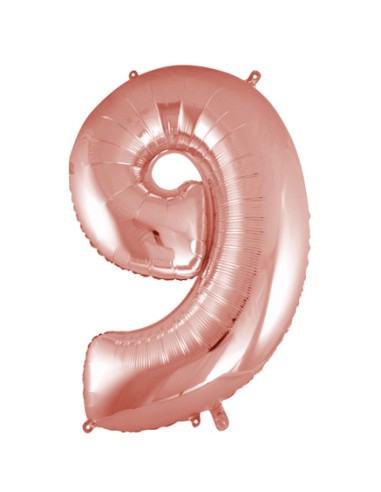 Palloncino Mylar Numero 9 Rosa Gold Mega 40" - 101cm - 1pz | G3S Party