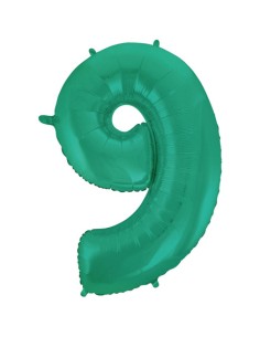Palloncino Mylar Numero 9 Satin Velvet Aquamarine Mega 40" - 101cm - 1pz | G3S Party