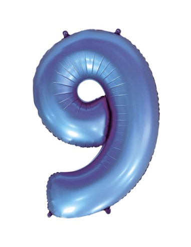 Palloncino Mylar Numero 9 Satin Velvet Periwinkle Mega 40" - 101cm - 1pz | G3S Party