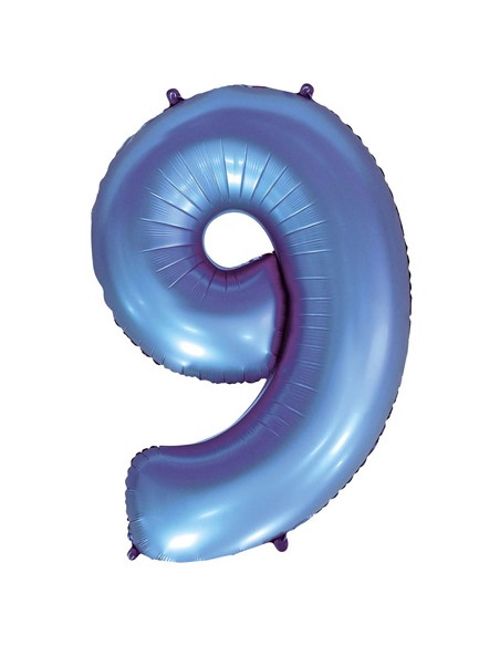 Palloncino Mylar Numero 9 Satin Velvet Periwinkle Mega 40" - 101cm - 1pz | G3S Party
