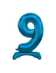 Palloncino Mylar Numero 9 Standing Blu Mega 30" - 76cm - 1pz | G3S Party