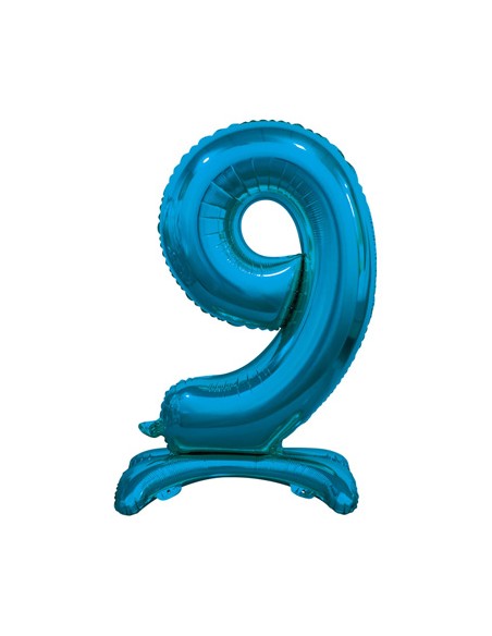 Palloncino Mylar Numero 9 Standing Blu Mega 30" - 76cm - 1pz | G3S Party