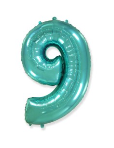 Palloncino Mylar Numero 9 Verde Menta Mega 40" - 101cm - 1pz | G3S Party