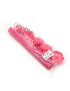 Bastoncini e Valvola da Tavola Rosa 36cm-10pz | G3S Party