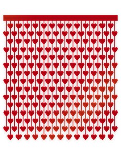 Foil Backdrop A Cuori Rossi 100 cm X 200 cm 1pz | G3S Party