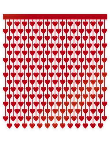 Foil Backdrop A Cuori Rossi 100 cm X 200 cm 1pz | G3S Party