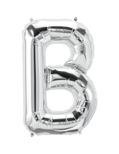 Palloncino Mylar Lettera B Argento Mega 40" - 101cm - 1pz | G3S Party