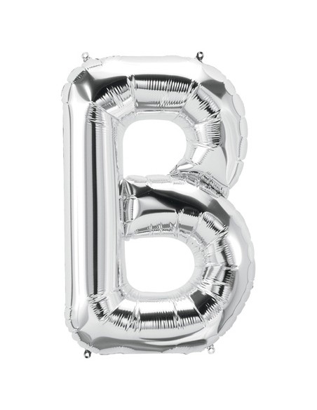 Palloncino Mylar Lettera B Argento Mega 40" - 101cm - 1pz | G3S Party