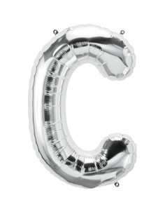 Palloncino Mylar Lettera C Argento Mega 40" - 101cm - 1pz | G3S Party