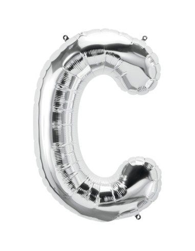 Palloncino Mylar Lettera C Argento Mega 40" - 101cm - 1pz | G3S Party
