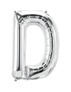 Palloncino Mylar Lettera D Argento Mega 40" - 101cm - 1pz | G3S Party