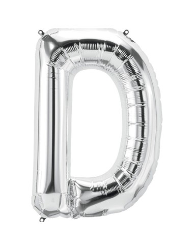 Palloncino Mylar Lettera D Argento Mega 40" - 101cm - 1pz | G3S Party