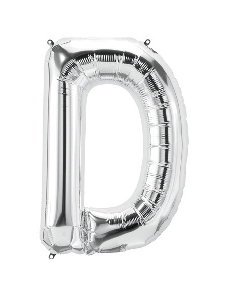 Palloncino Mylar Lettera D Argento Mega 40" - 101cm - 1pz | G3S Party