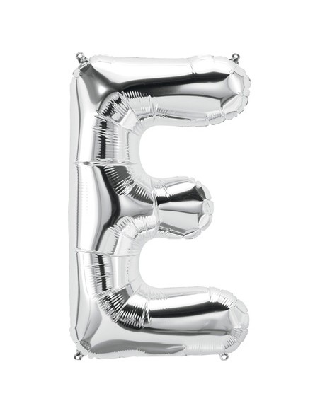 Palloncino Mylar Lettera E Argento Mega 40" - 101cm - 1pz | G3S Party