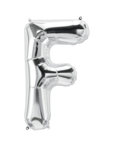 Palloncino Mylar Lettera F Argento Mega 40" - 101cm - 1pz | G3S Party