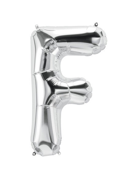 Palloncino Mylar Lettera F Argento Mega 40" - 101cm - 1pz | G3S Party
