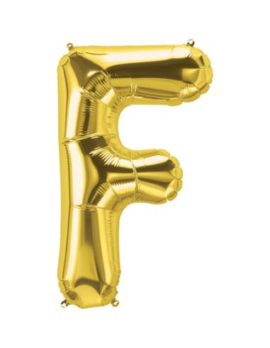 Palloncino Mylar Lettera F Oro Mega 40" - 101cm - 1pz | G3S Party