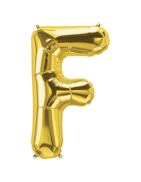 Palloncino Mylar Lettera F Oro Mega 40" - 101cm - 1pz | G3S Party