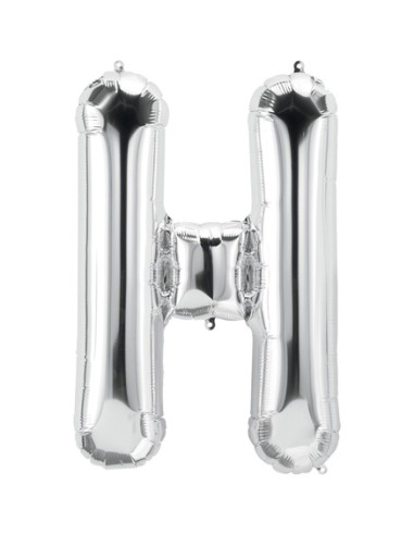 Palloncino Mylar Lettera H Argento Mega 40" - 101cm - 1pz | G3S Party