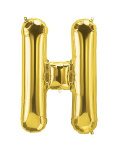 Palloncino Mylar Lettera H Oro Mega 40" - 101cm - 1pz | G3S Party