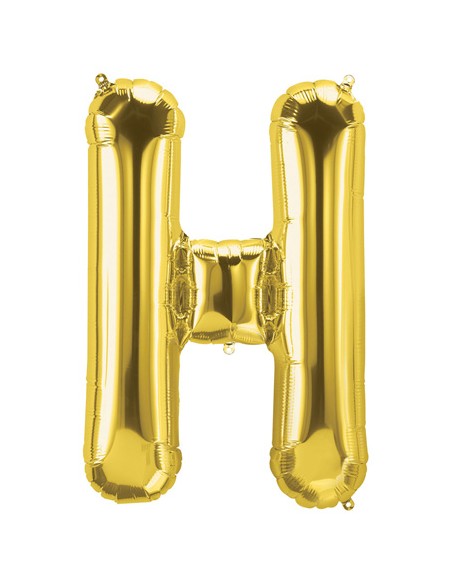 Palloncino Mylar Lettera H Oro Mega 40" - 101cm - 1pz | G3S Party