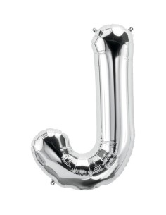 Palloncino Mylar Lettera J Argento Mega 40" - 101cm - 1pz | G3S Party