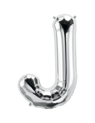 Palloncino Mylar Lettera J Argento Mega 40" - 101cm - 1pz | G3S Party