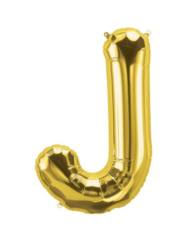 Palloncino Mylar Lettera J Oro Mega 40" - 101cm - 1pz | G3S Party