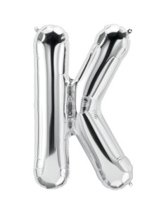 Palloncino Mylar Lettera K Argento Mega 40" - 101cm - 1pz | G3S Party