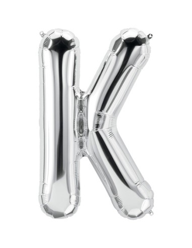 Palloncino Mylar Lettera K Argento Mega 40" - 101cm - 1pz | G3S Party