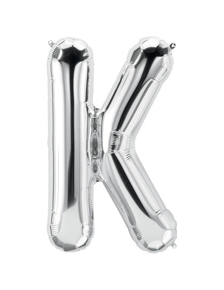 Palloncino Mylar Lettera K Argento Mega 40" - 101cm - 1pz | G3S Party
