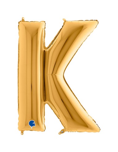 Palloncino Mylar Lettera K Oro Mega 40" - 101cm - 1pz | G3S Party