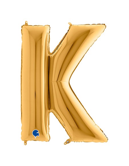 Palloncino Mylar Lettera K Oro Mega 40" - 101cm - 1pz | G3S Party