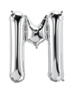 Palloncino Mylar Lettera M Argento Mega 40" - 101cm - 1pz | G3S Party