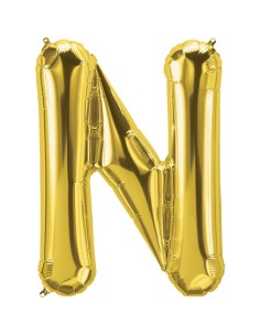 Palloncino Mylar Lettera N Oro Mega 40" - 101cm - 1pz | G3S Party