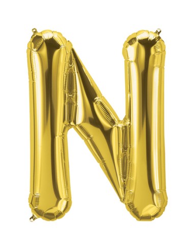 Palloncino Mylar Lettera N Oro Mega 40" - 101cm - 1pz | G3S Party