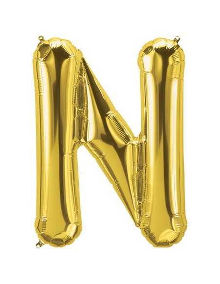 Palloncino Mylar Lettera N Oro Mega 40" - 101cm - 1pz | G3S Party