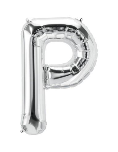 Palloncino Mylar Lettera P Argento Mega 40" - 101cm - 1pz | G3S Party