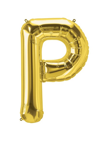 Palloncino Mylar Lettera P Oro Mega 40" - 101cm - 1pz | G3S Party