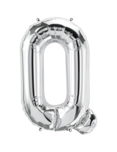 Palloncino Mylar Lettera Q Argento Mega 40" - 101cm - 1pz | G3S Party