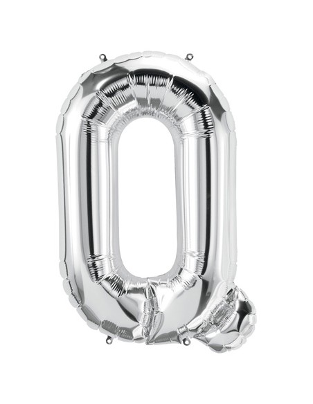 Palloncino Mylar Lettera Q Argento Mega 40" - 101cm - 1pz | G3S Party