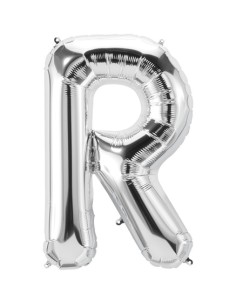 Palloncino Mylar Lettera R Argento Mega 40" - 101cm - 1pz | G3S Party