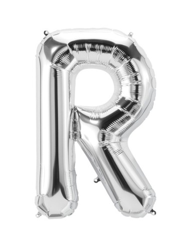 Palloncino Mylar Lettera R Argento Mega 40" - 101cm - 1pz | G3S Party
