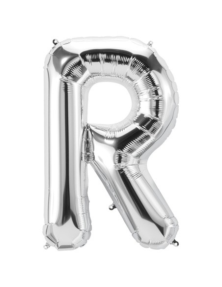 Palloncino Mylar Lettera R Argento Mega 40" - 101cm - 1pz | G3S Party