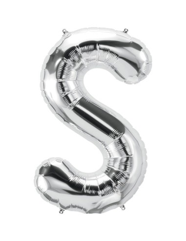 Palloncino Mylar Lettera S Argento Mega 40" - 101cm - 1pz | G3S Party