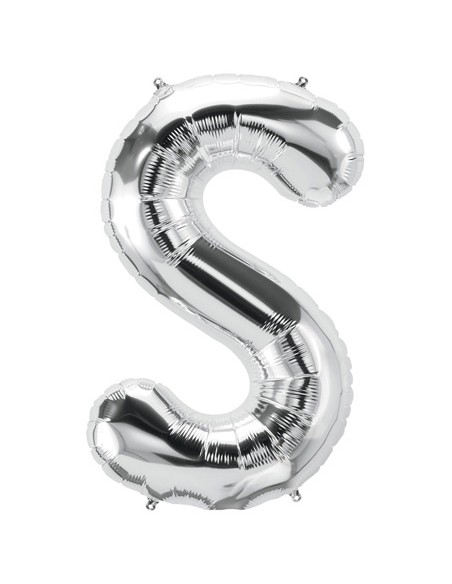 Palloncino Mylar Lettera S Argento Mega 40" - 101cm - 1pz | G3S Party