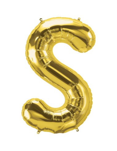 Palloncino Mylar Lettera S Oro Mega 40" - 101cm - 1pz | G3S Party