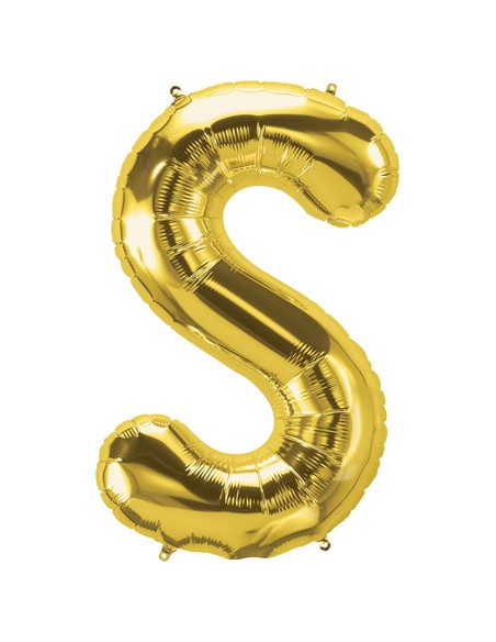 Palloncino Mylar Lettera S Oro Mega 40" - 101cm - 1pz | G3S Party