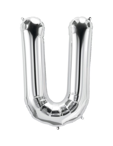 Palloncino Mylar Lettera U Argento Mega 40" - 101cm - 1pz | G3S Party